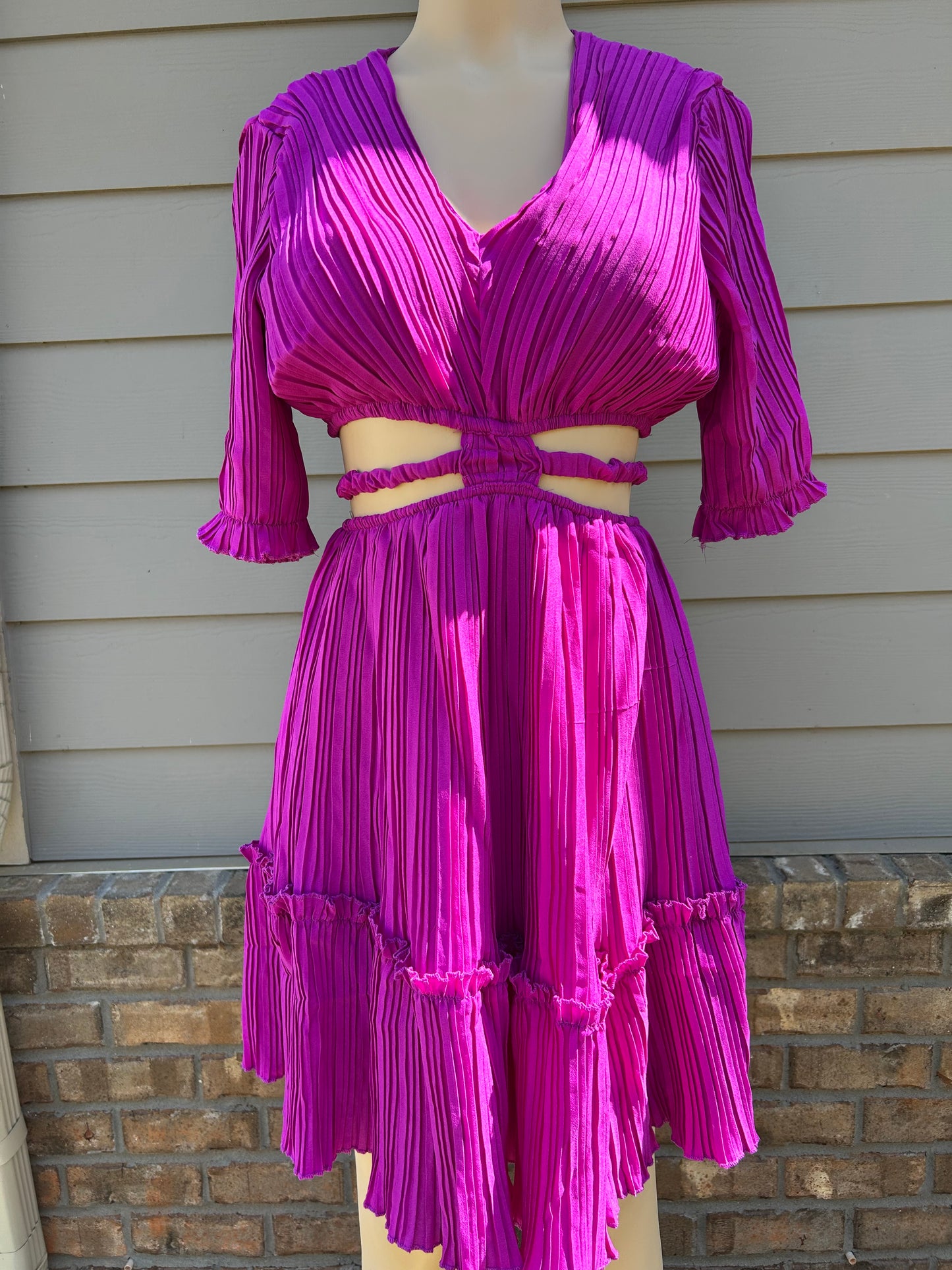 Purple cut out midi dress