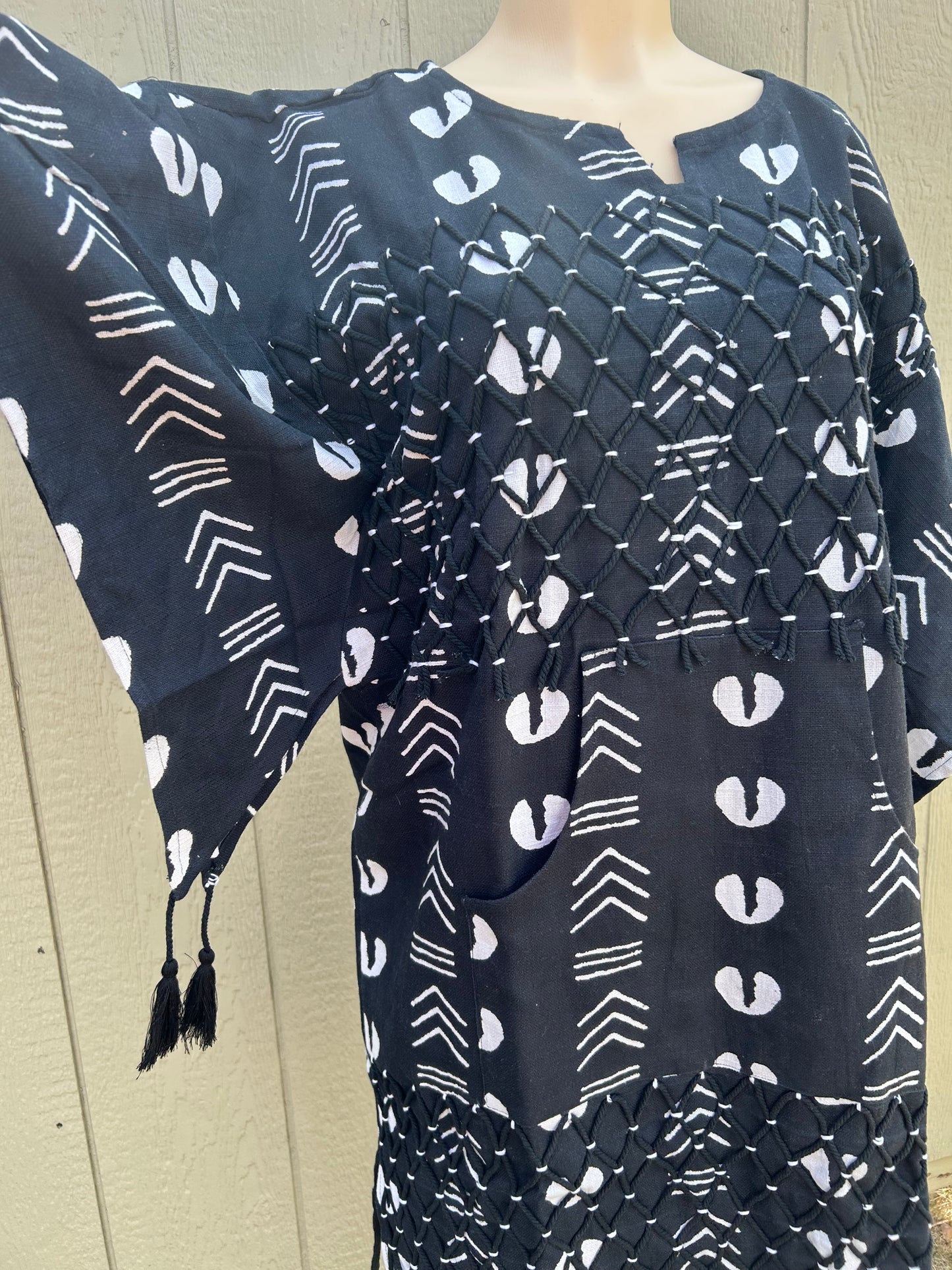 Cowrie Shell Mud Cloth Dress