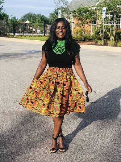 Kente Knee Length African Skirt