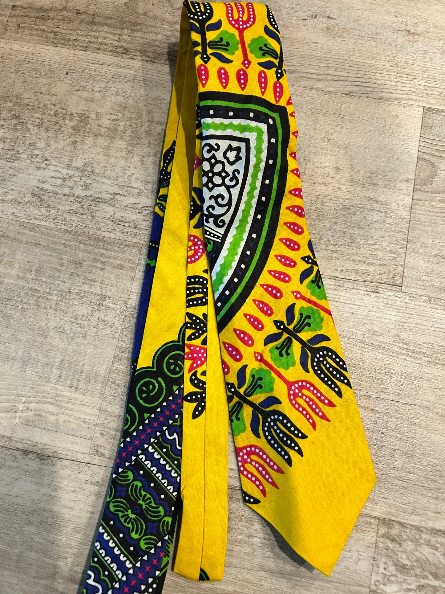 Yellow African Print Neck Tie