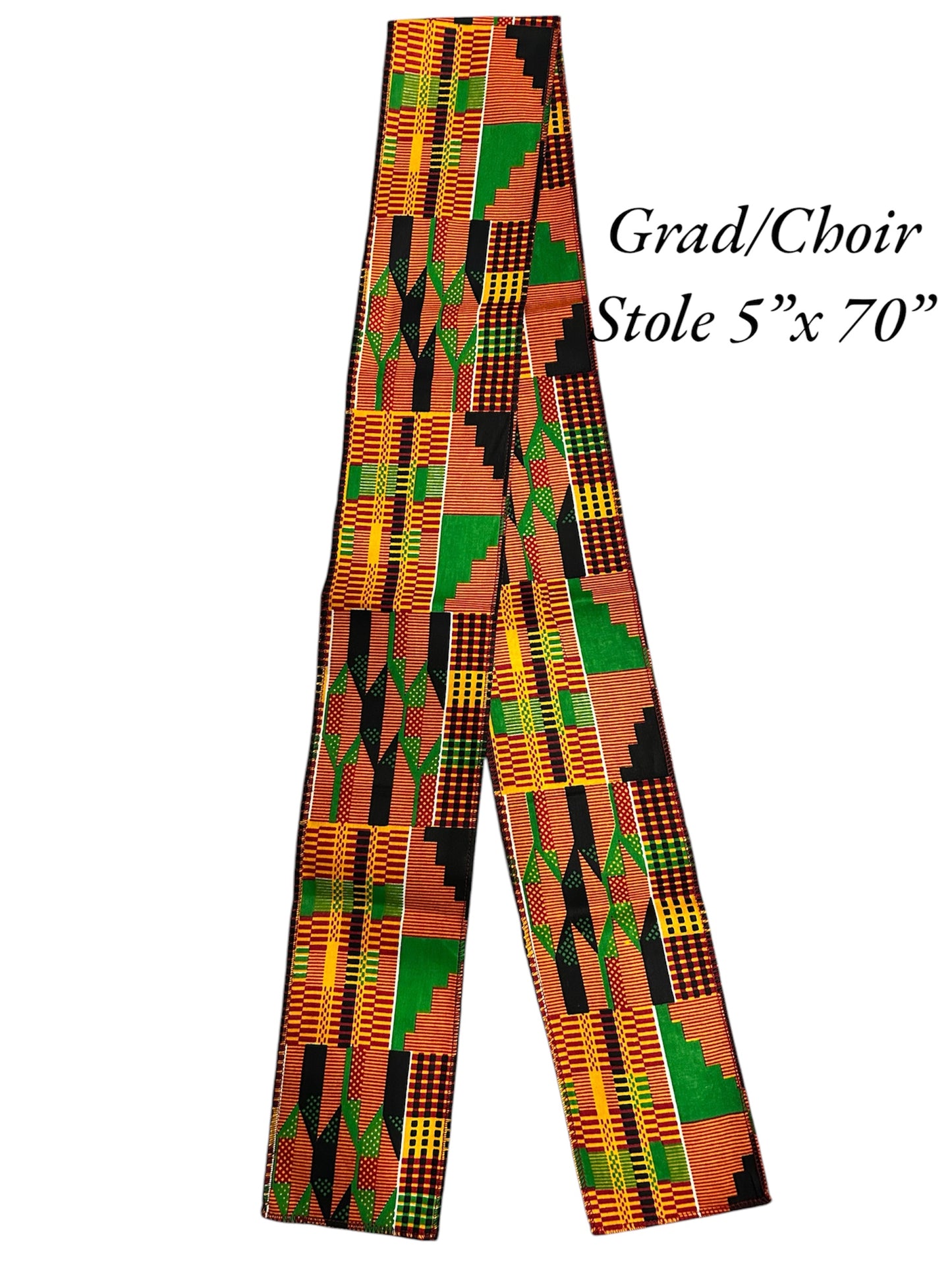Kente Print African Stole, Scarf, Sash