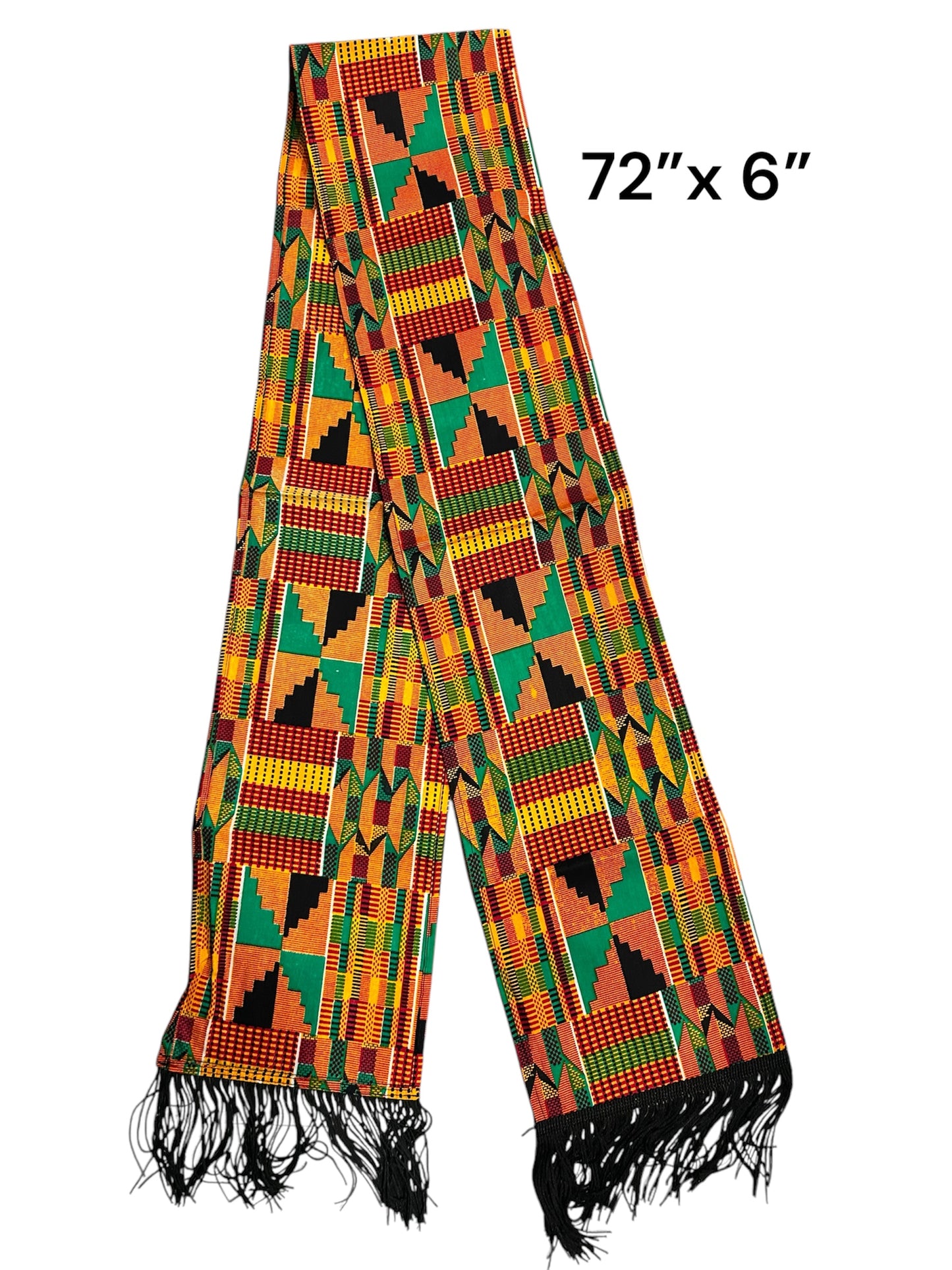 African Kente Stole With Fringe