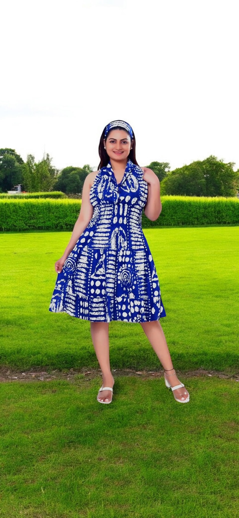 Blue Midi African Dress